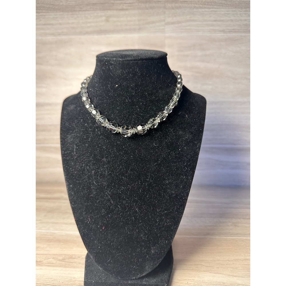 Vendome Necklace Women OS Grey Excellent Vintage Crystal Graduated Bead Choker